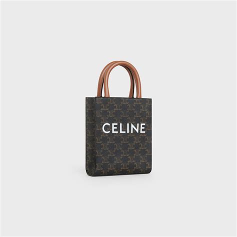 celine vertical calfskin and canvas tote bag|TRIOMPHE CANVAS .